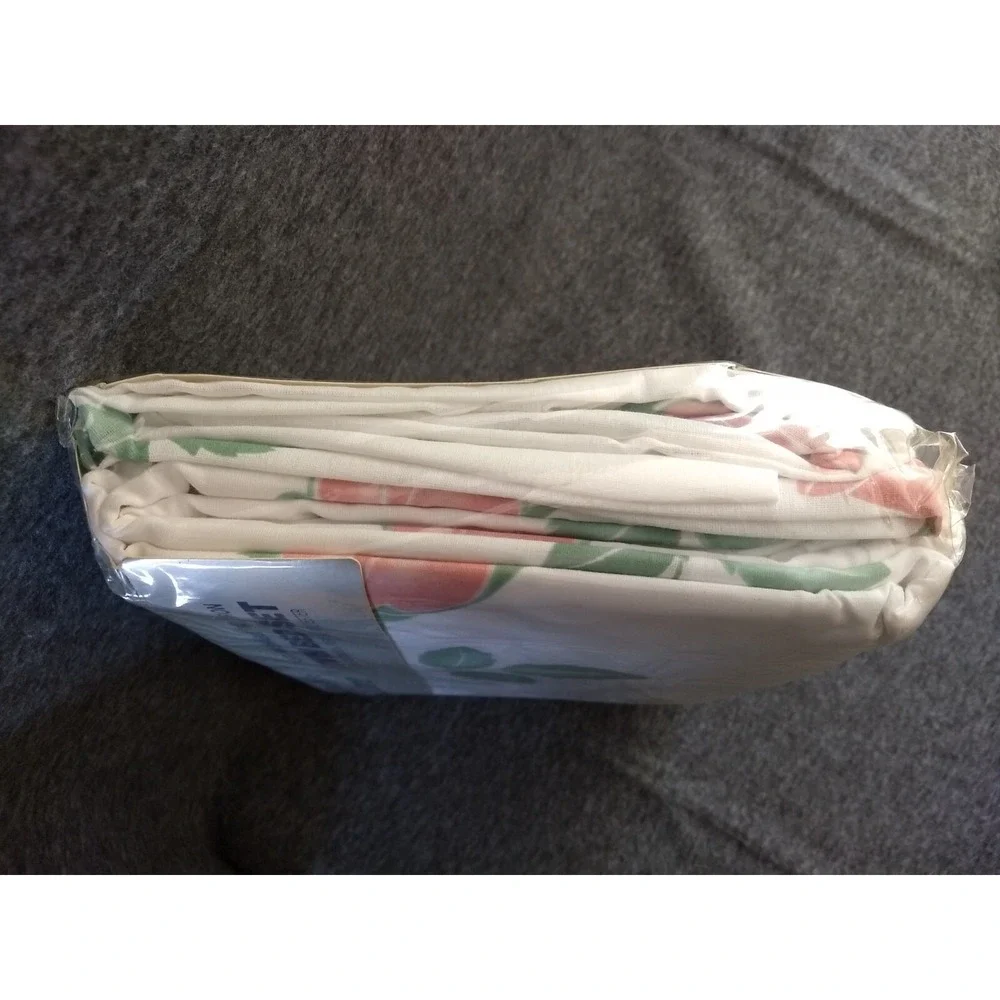Tastemaker Stevens Twin Sheet Set 3Pc Deco Rose Floral No‎ Iron Vintage USA NOS